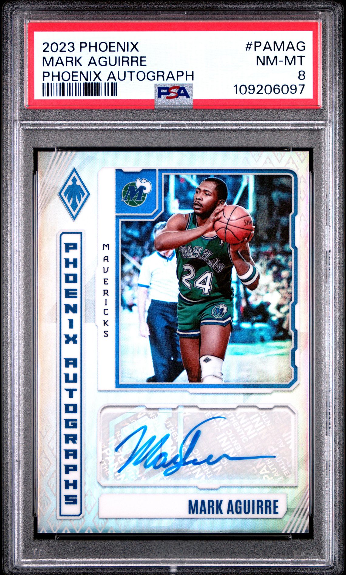 Mark Aguirre Phoenix Autographs On-Card Auto – PSA 8